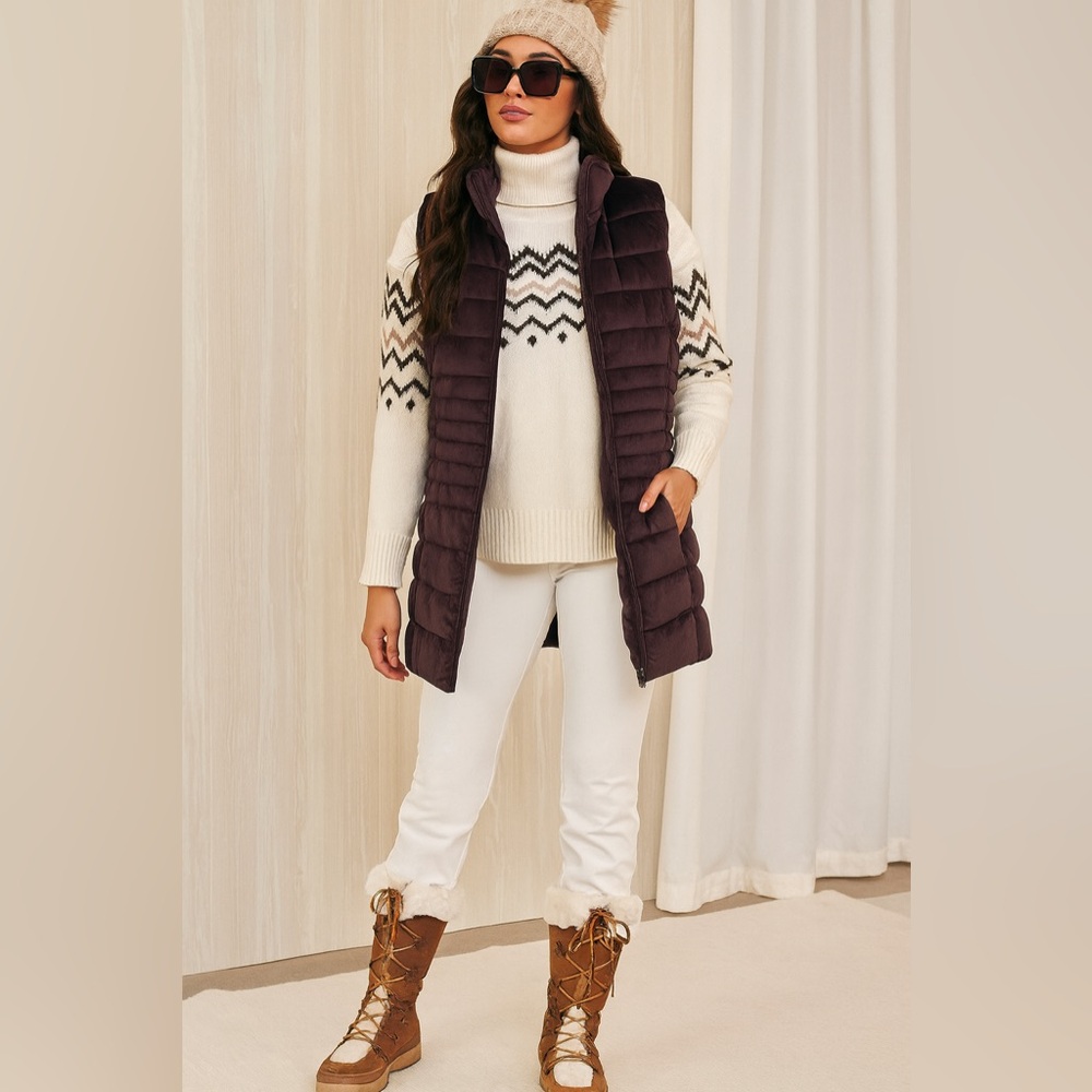 NWOT Centigrade Burgundy Quilted and Insulated Puffer Vest Women’s Small